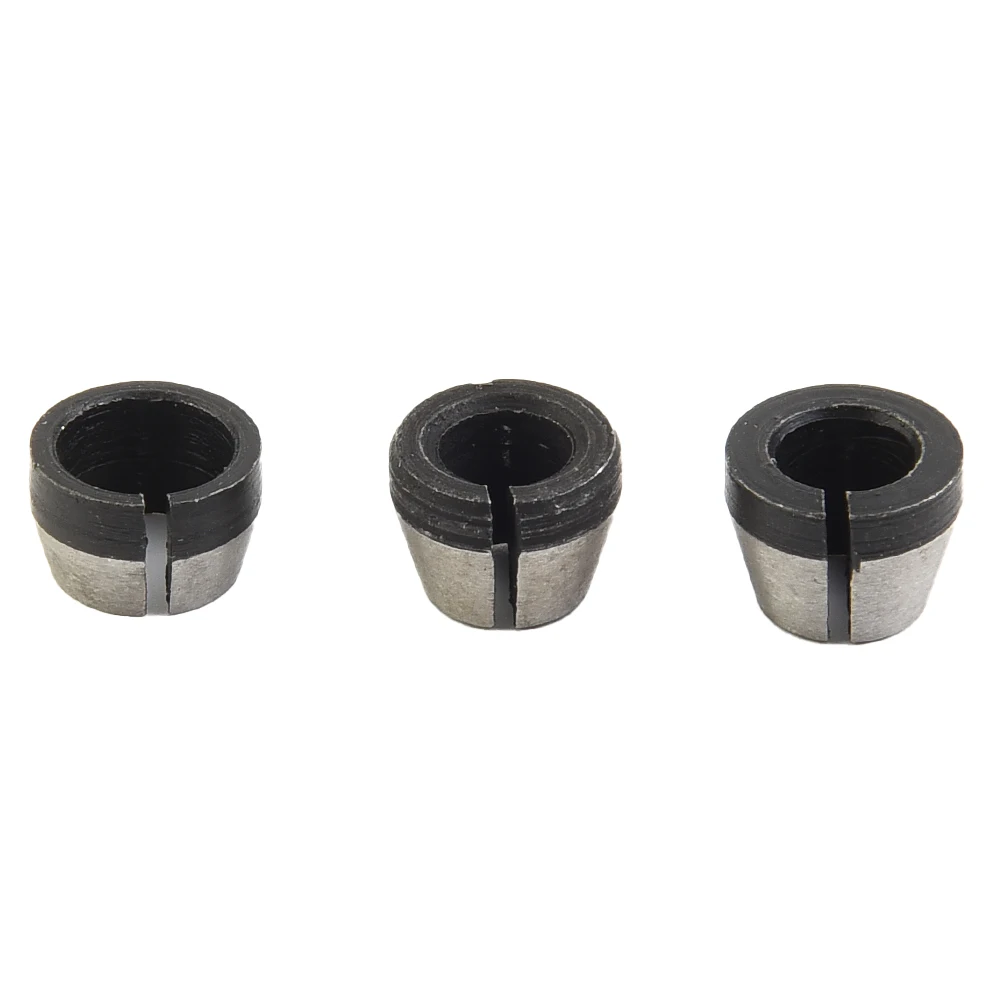 

3*Collet Chuck Adapter For Engraving Trimming Machine Electric Router It Collets 8mm 6.35mm 6mm Woodworking Cutter Accessories