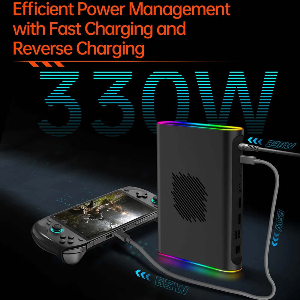 Эйпур Onexplayer Onexgpu 2 Ultimate eGPU с подсветкой AMD Radeon RX 7800M Oculink USB4.0 Thunderbolt RGB