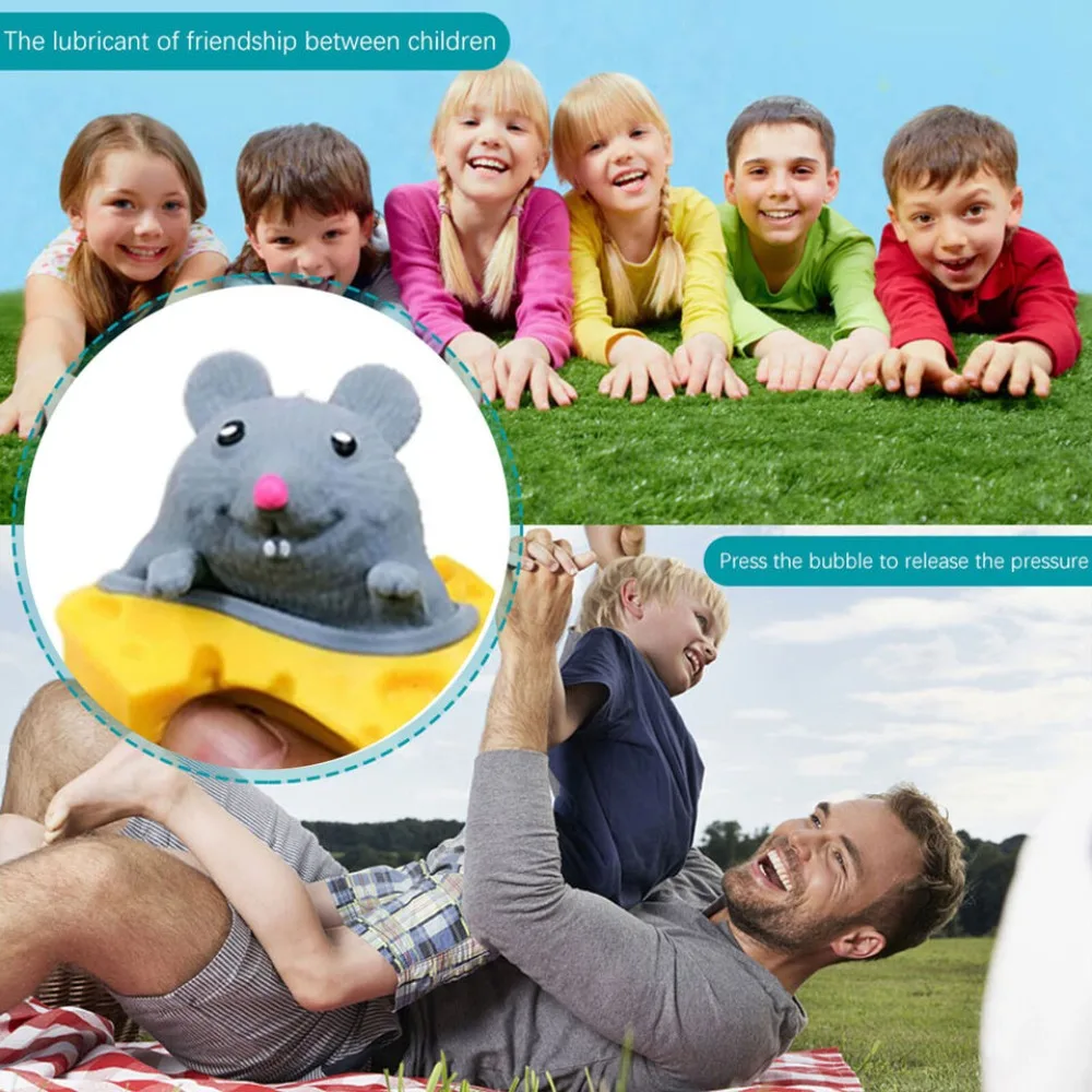 

Fuuny 5cm Cheese Mouse Cup Pinching Joy Vent Parody Groundhog Toy Decompression Cheese Mouse Cup Squeeze Toy
