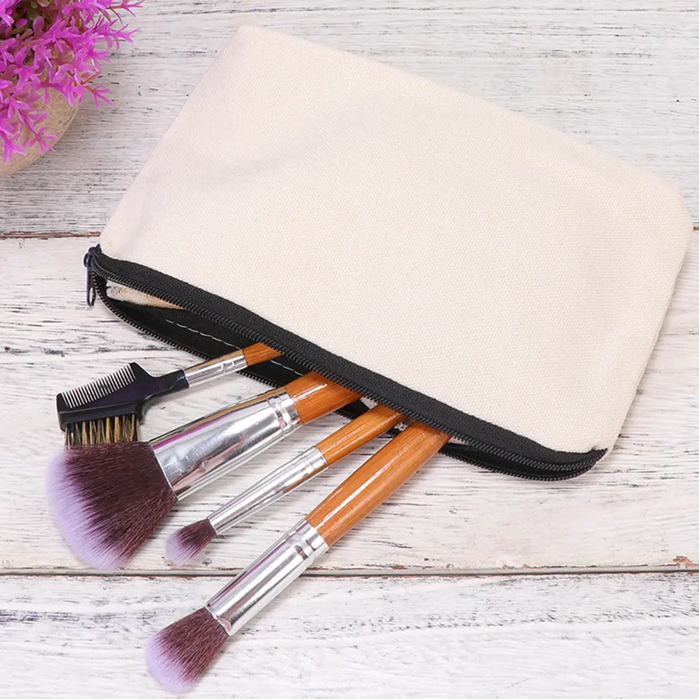 

Набор из 14 бежевых пустых холщовых пеналов на молнии, маленькие органайзеры для туалетных принадлежностей, для путешествий, фитнеса, кемпинга, хранения косметики