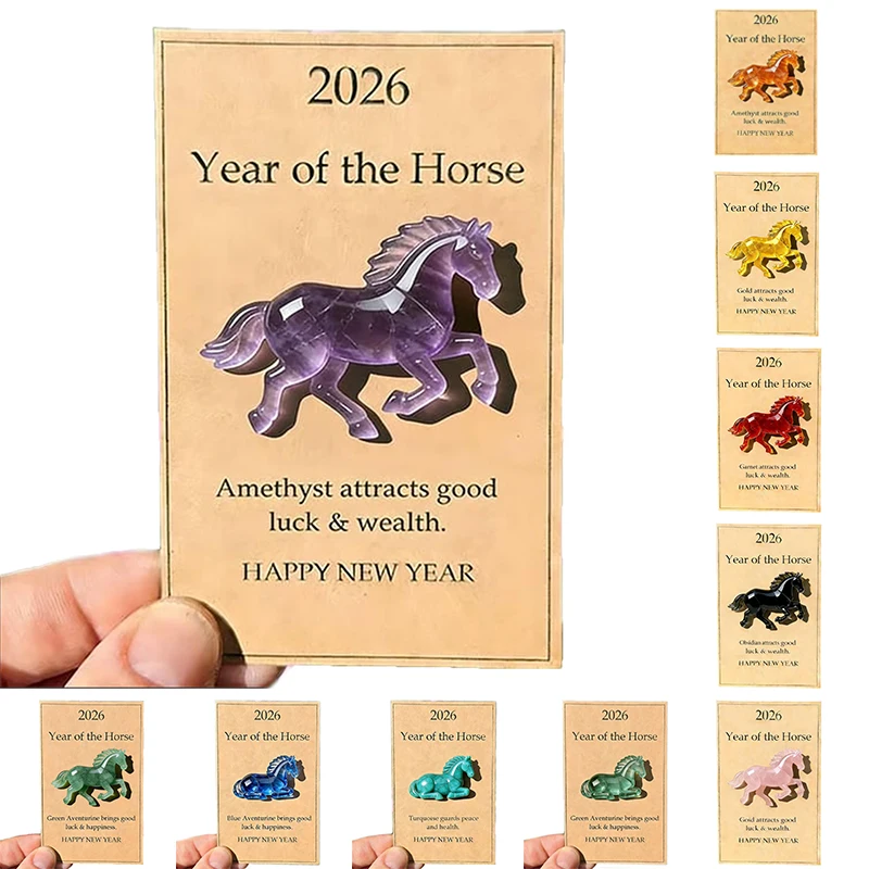 Little Horse Pocket Hug Lucky Crystal Symbol of Strength for New Beginnings 2026 Soft Plush Toy Collectible Horse Charm