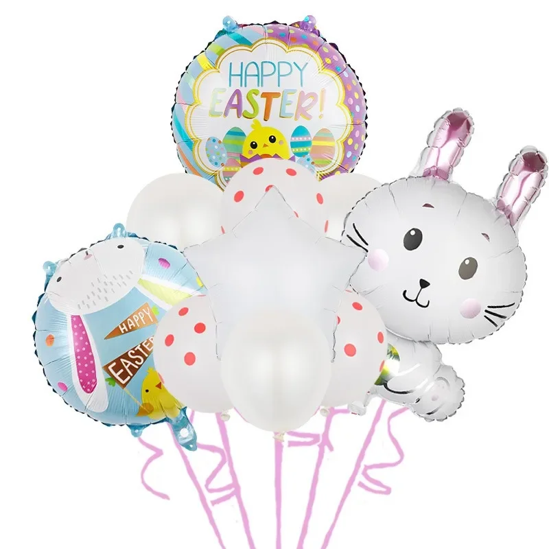 Disney Party Decoration Easter Theme Cartoon Style Rabbit Broken Shell Chicken Aluminum Film Balloon Set