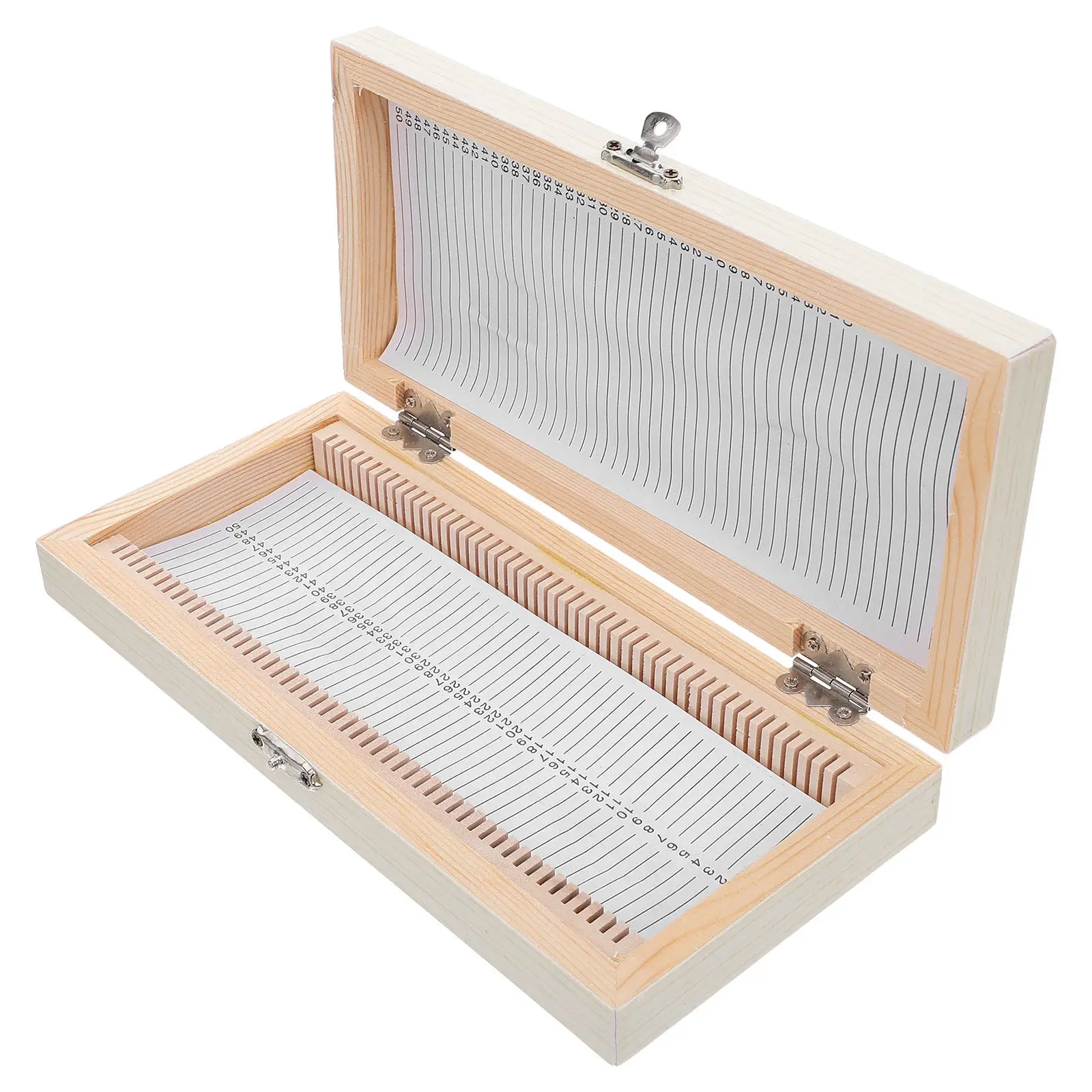 

Деревянный футляр для образцов из натурального материала на 50 слотов, держатель для микроскопических предметных стекол, биологический ящик для хранения на 50 слотов