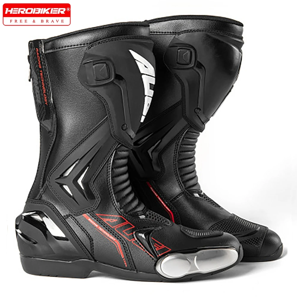 

Мужские водонепроницаемые ботинки с шипами для мотокросса, мотоциклетные ботинки, износостойкие, противоскользящие, мотоэкипировка, защита от падений