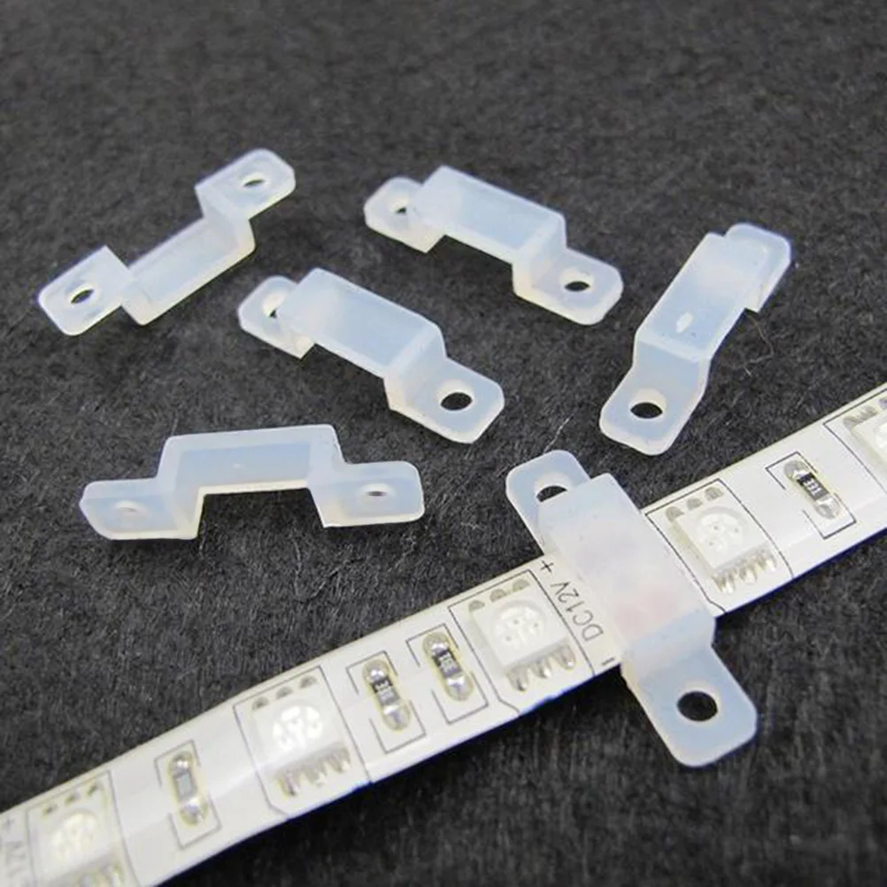 

Led Strip Light Fixing Clips Mounting Brackets Waterproof Heat Resistant Ultra Thin Silicone Bar Light Attachment For 10Mm