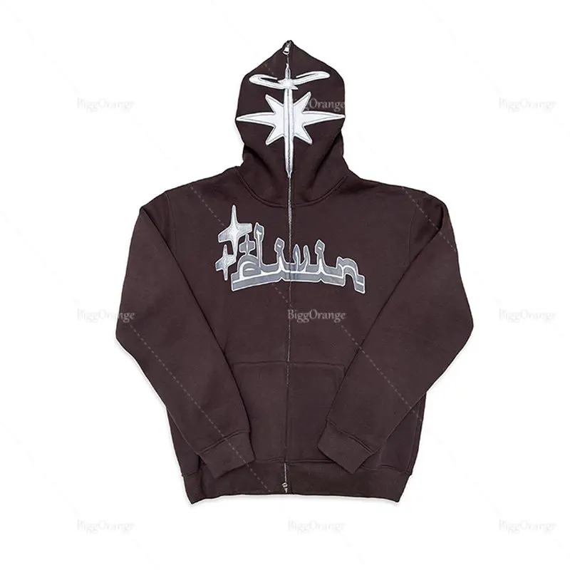 Amerikanischen Brief Stickerei 2022 Neue Streetwear Lose Zipper Hoodie Männer der Y2K Retro Harajuku Trend Super Große Kleidung