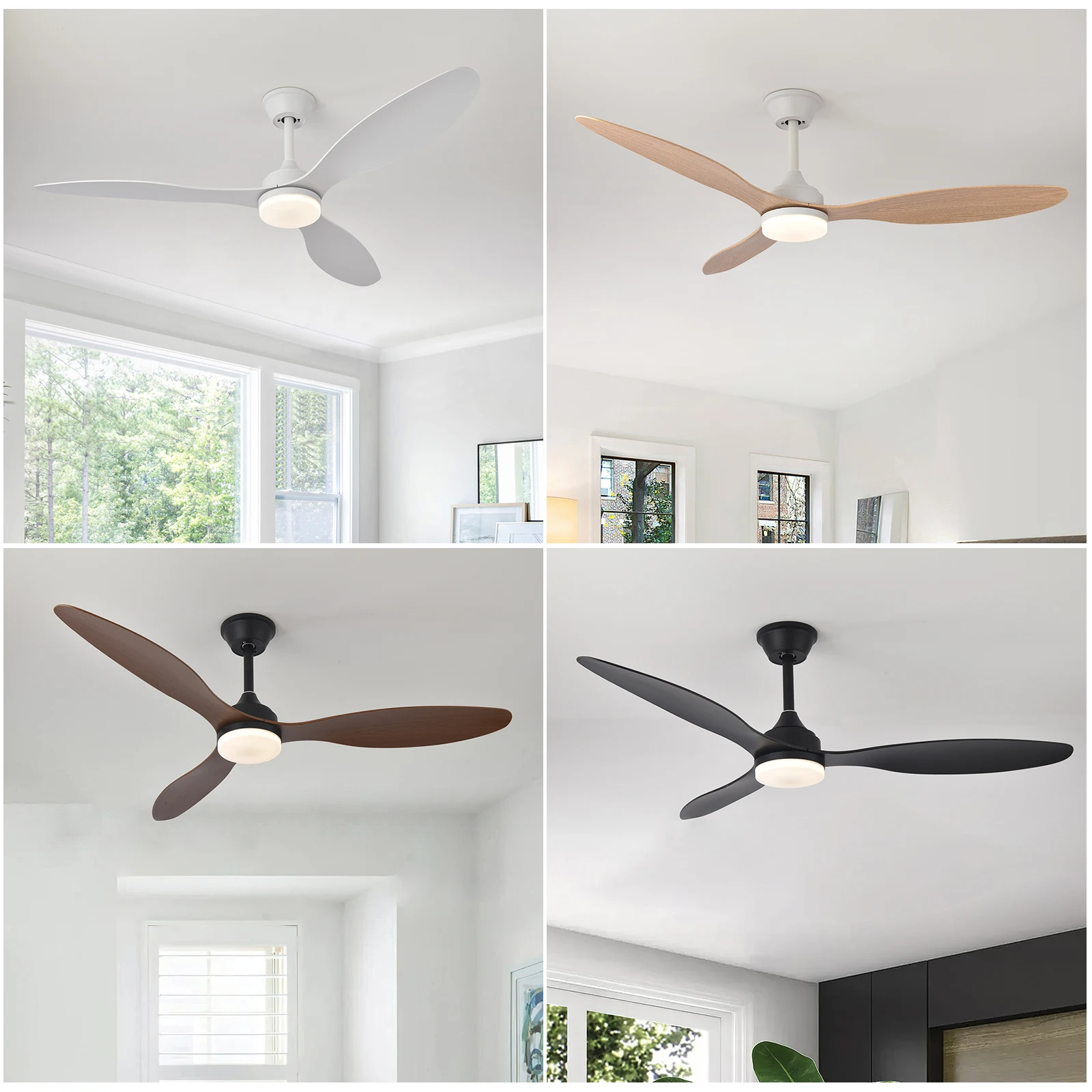 Ceiling Fan With Light, 25 Inch/42 Inch/52 Inch Low Profile Ceiling Fan With Remote Control, For Indoor and Covered Outdoor