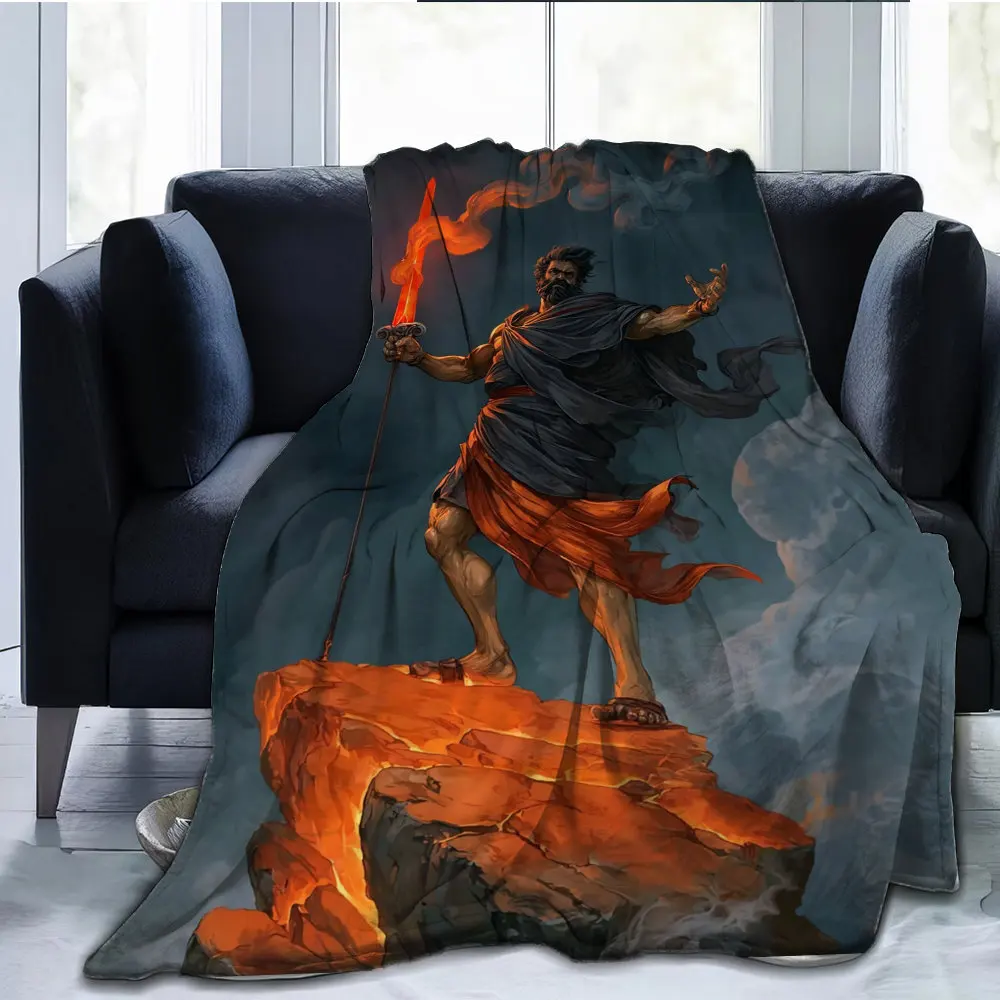 Greek mythology - Prometheus Flannel printed blanket suitable for all seasons suitable for living room office sofa and travel