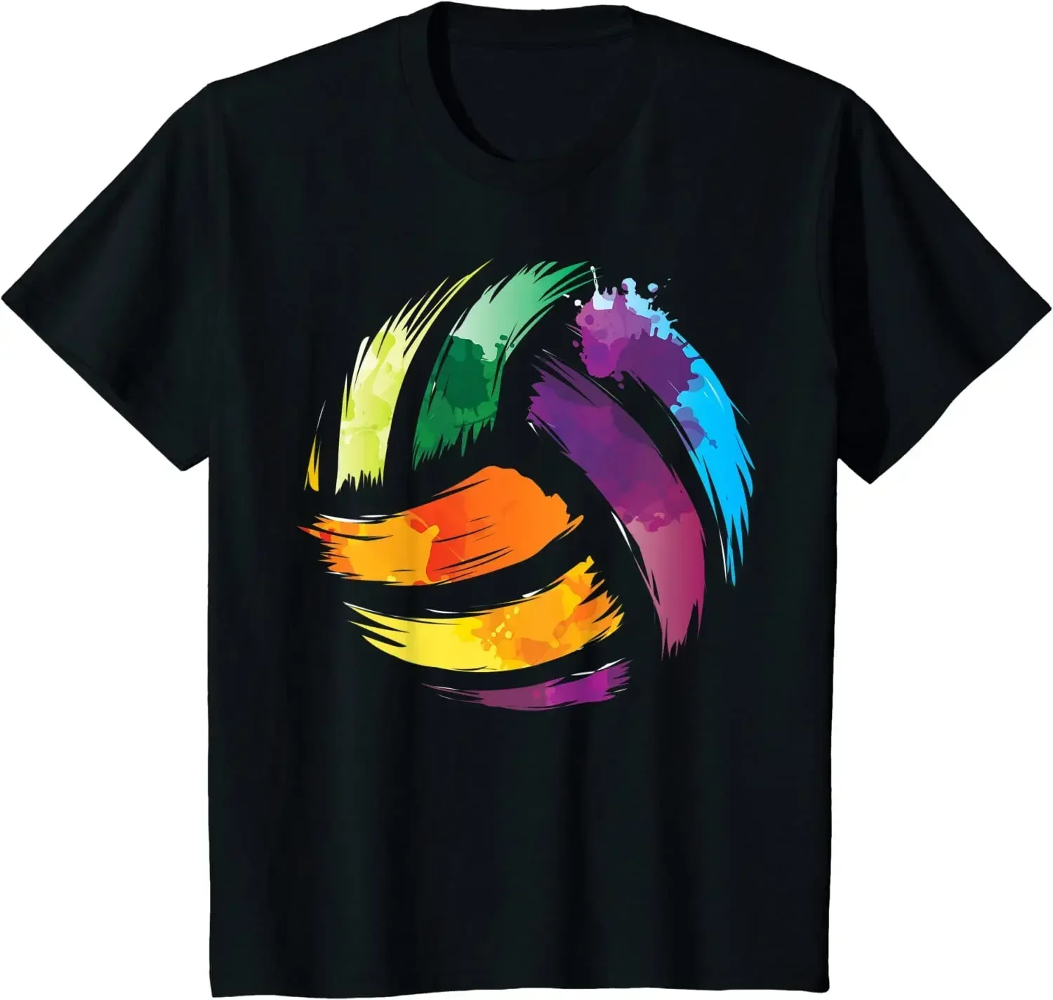 2024 Colorful Volleyball | Cute Colorsplash Ball Gift T-Shirt oversized harajuku Casual new tees summer graphic men clothing