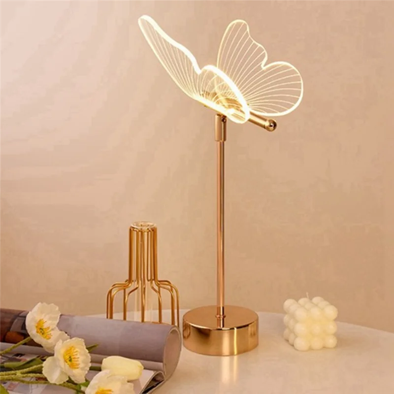

Настольная лампа ABMH-Butterfly, USB 1800 мАч, перезаряжаемая ночная лампа, 3-цветная светодиодная настольная лампа, меняющая цвет