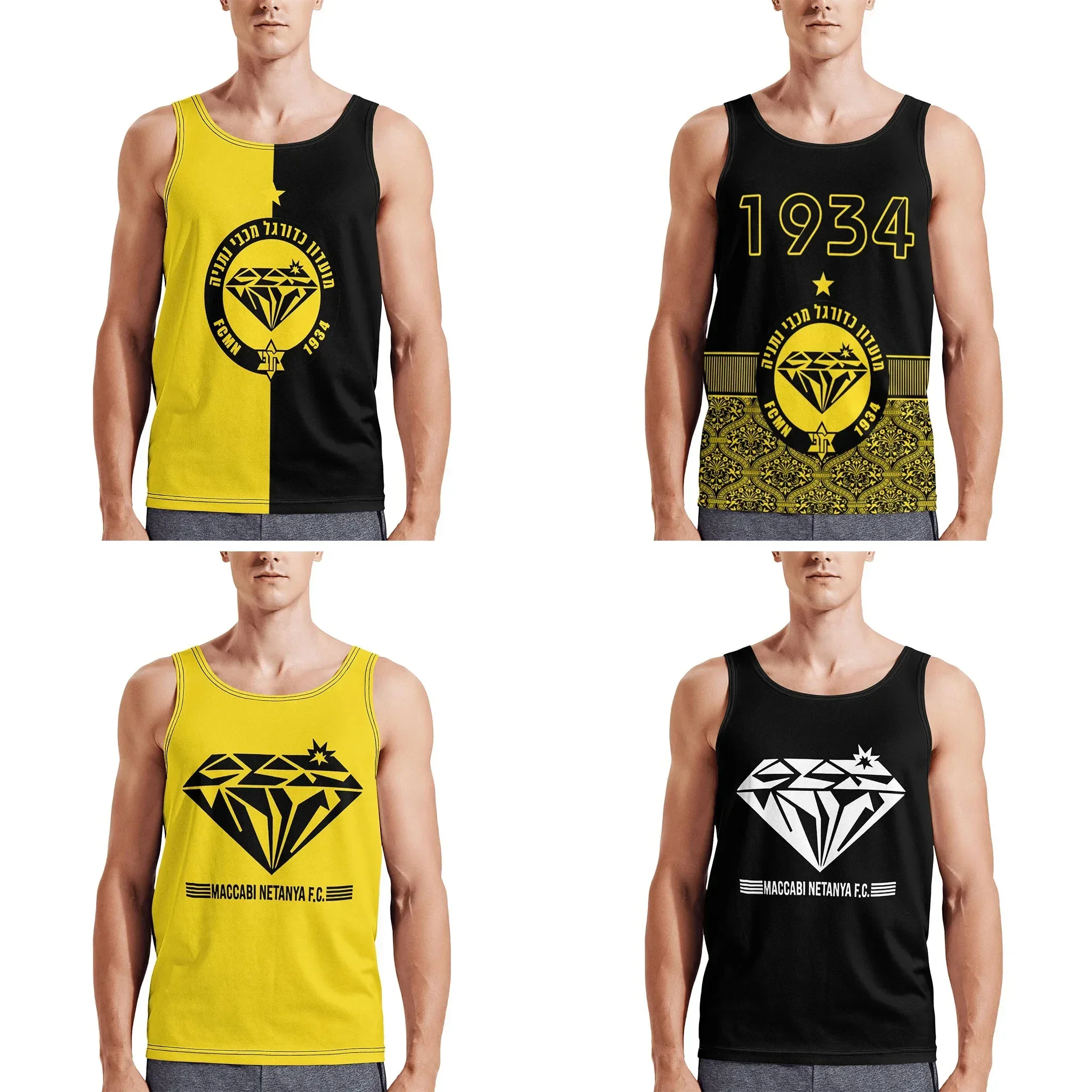 

Maccabi Netanya Athletic Men's Hd Print Cotton Tank Top Muscle Tee Sleeveless T-Shirt Tagless Tank Undershirt