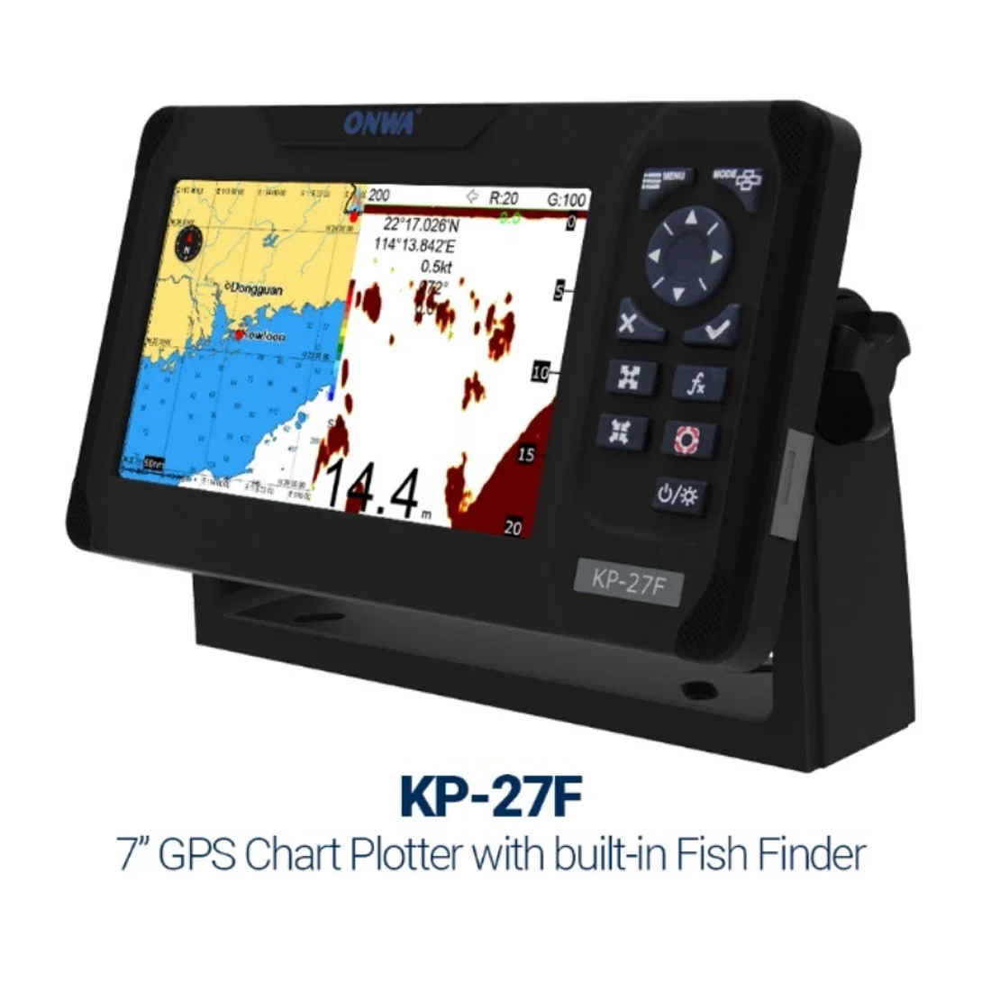 

ONWA KP-27F 7-inch Marine GPS Chart Plotter Marine Built-in Fish Finder depth sounder sonar fish finder With TRANSDUCERS