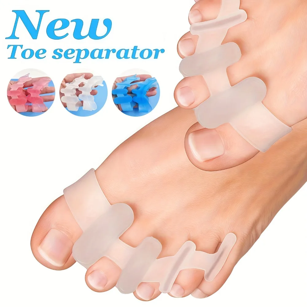 ตัวแยกนิ้วเท้าซิลิโคน แผ่นรองเจล แก้ปัญหานิ้วหัวแม่เท้าเอียง สำหรับผู้ชายและผู้หญิง สวมใส่สบาย ช่วยลดอาการปวด ขนาดเดียวใช้ได้กับทุกคน