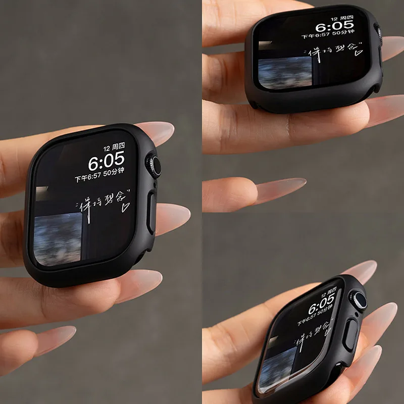 Tempered Glass Screen Protector Case Cover For Apple Watch Series 10 9 Ultra 8 7 6 5 4 3 2 SE 49MM 45MM 41MM 40 44MM Accessories