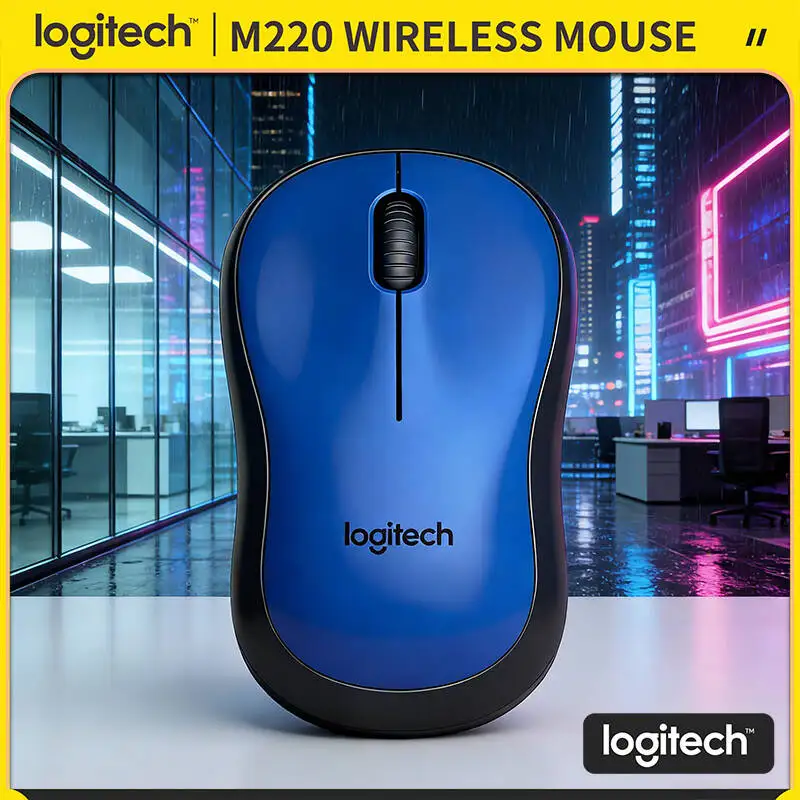 

Logitech M220 Wireless Mouse Silent Clicks 18-Month Battery USB Receiver 10m Range 3 Buttons For Home Office Use