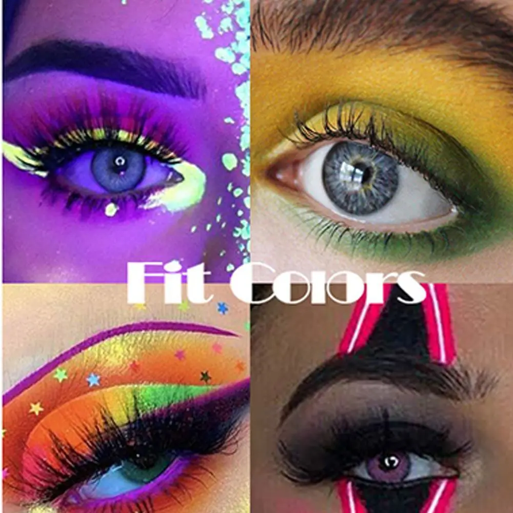 12 Color Fashion Fluorescent Eyeliner UV Light Neon Eyeliner Paste Makeup Cosmetic Waterproof White Yellow Green Eye Liner Cream