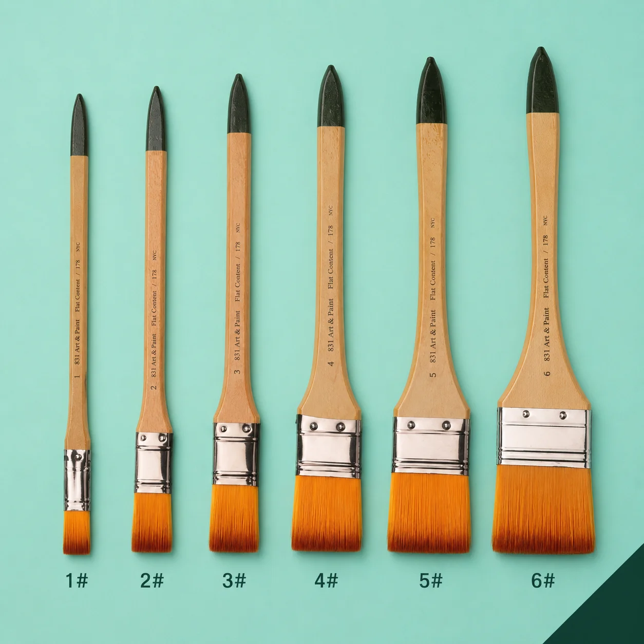 Premium Nylon Paint Brushes--Professional Flat Nylon Bristle Painting Brushes, Ideal for Acrylic Paint Large-Area Base Painting