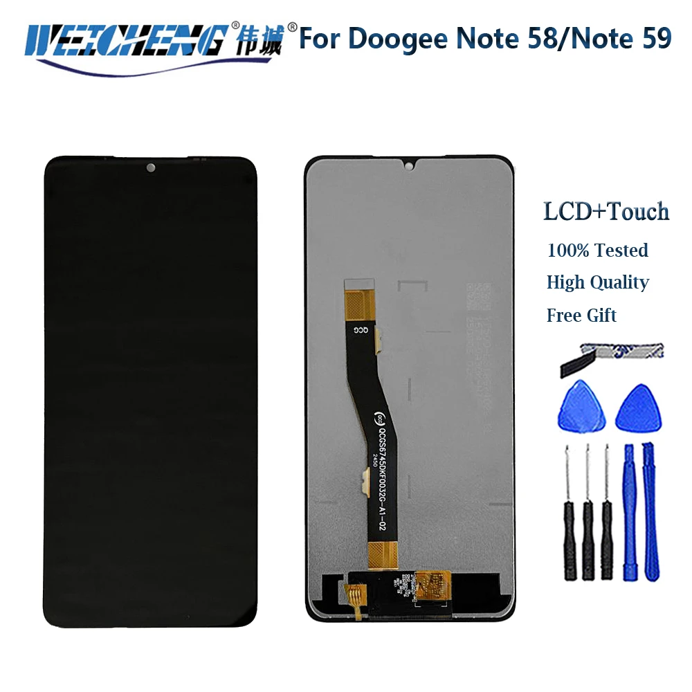 Original For DOOGEE Note 58 Note 59 / Note 59 Pro / Note 58 Pro LCD Display Screen + Touch Panel Digitizer LCD Display