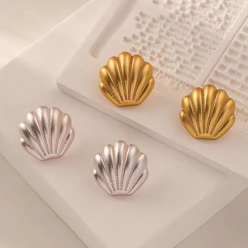 10Pcs New Shell Shape Shanked Metal Buttons DIY Apparel Coat Sweater Sewing Accessories Shirt Buttons