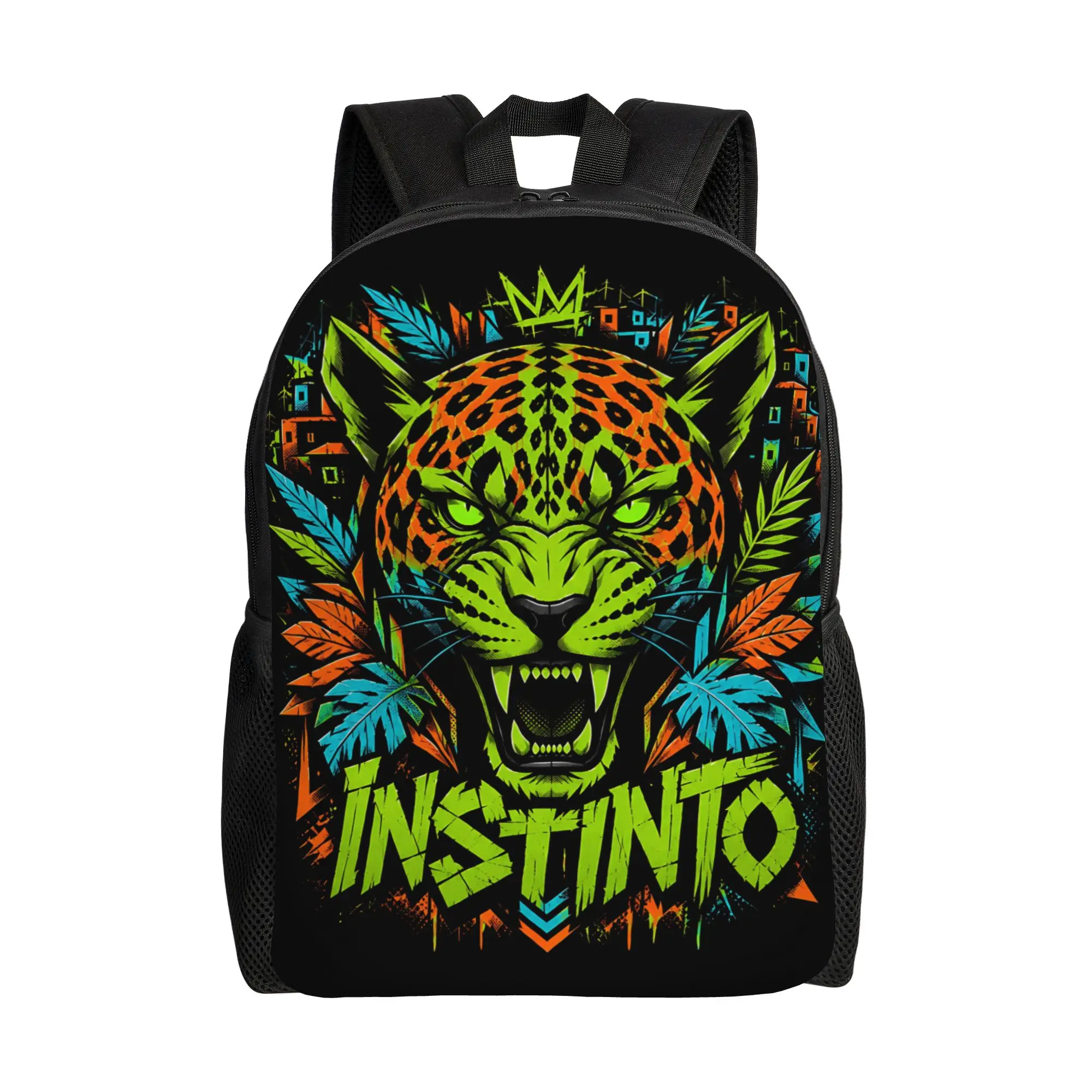 Fashion Neon Jaguar Bold Brazilian Urban Jungle Graphic backpack  mochila Light Travel Sturdy Shoulder Rucksack