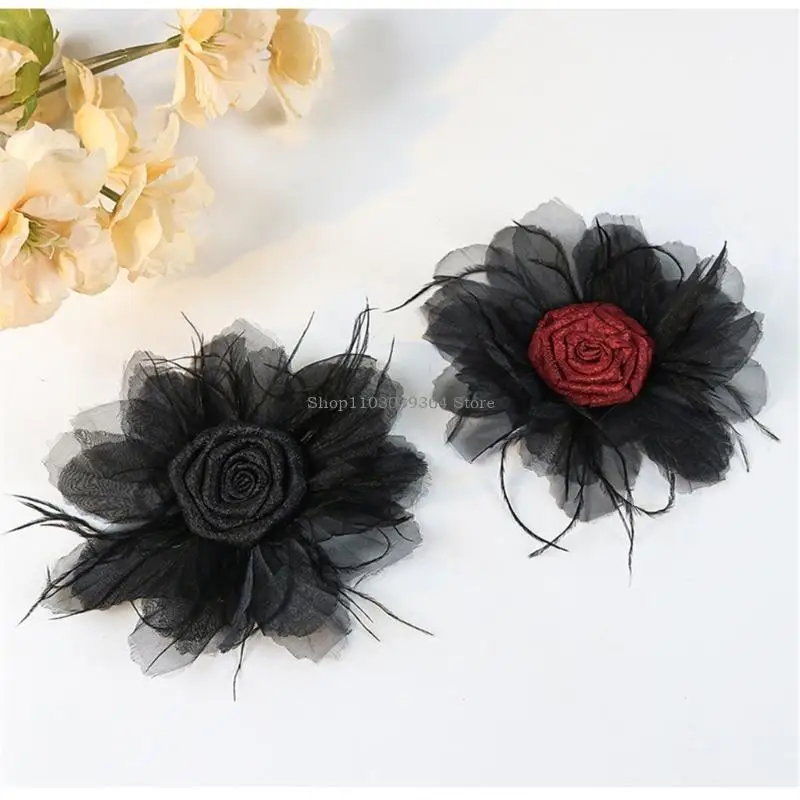 الحرف الفنية الزهرة الزهرة الزهرة الحرف الريش للاشتعال مقطع القبعة إكسسوارات