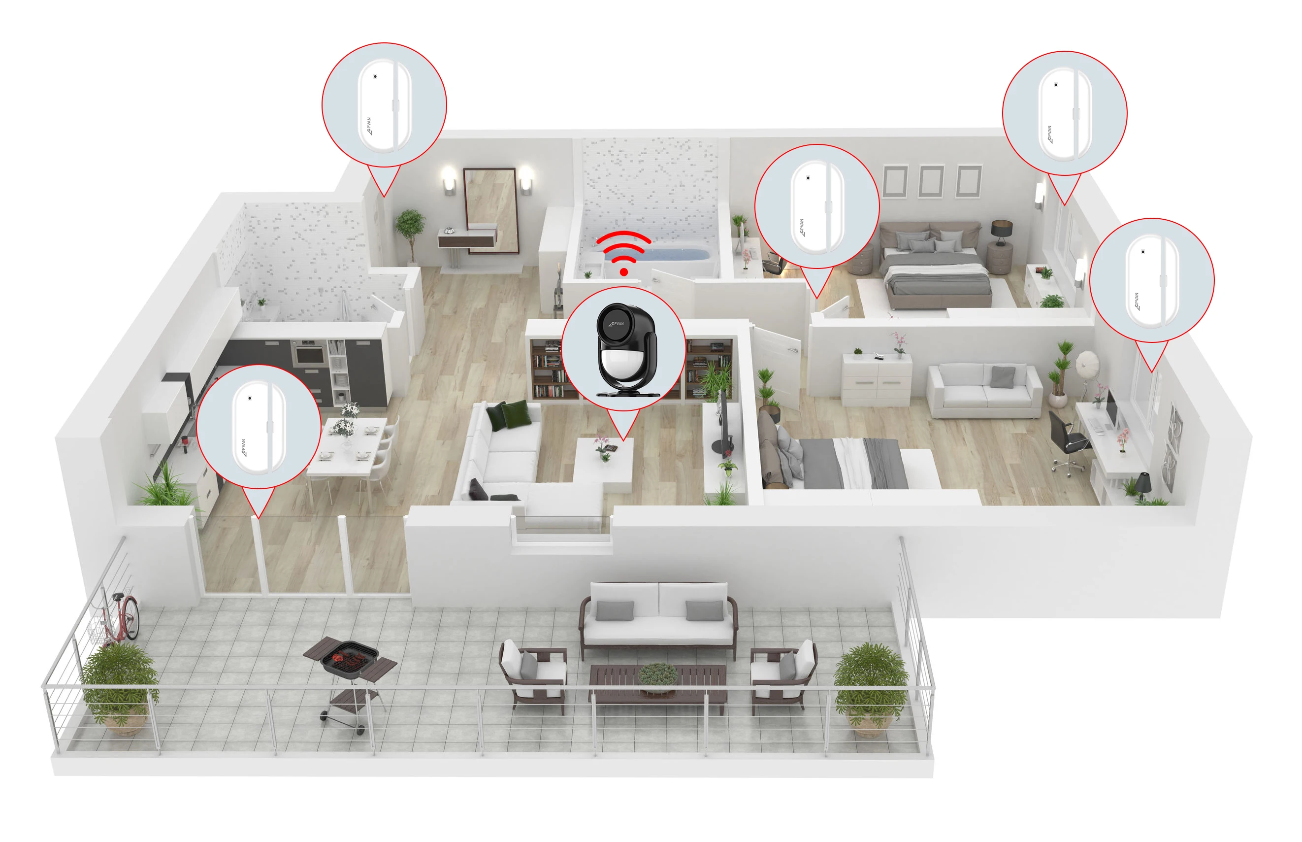 Imagem -05 - Cpvan-tuya Smart Home Alarm System sem Fio Wi-fi 2.4g Segurança contra Roubo Sensor de Porta Detector de Movimento Sensor