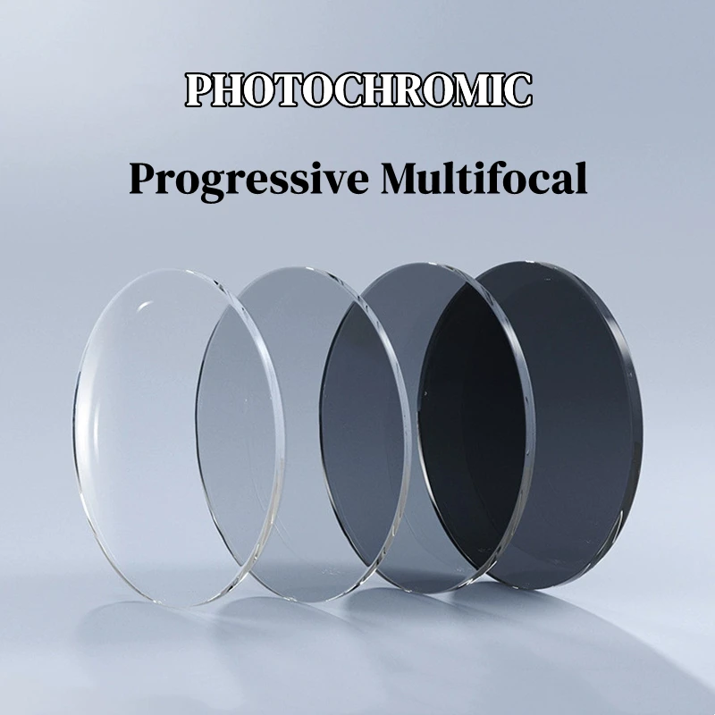 Photochromic Gray Brown Anti Blue Light Progressive Multifocus Lens 1.56 1.61 1.67 1.74 Prescription CR39 Resin Aspheric Lenses