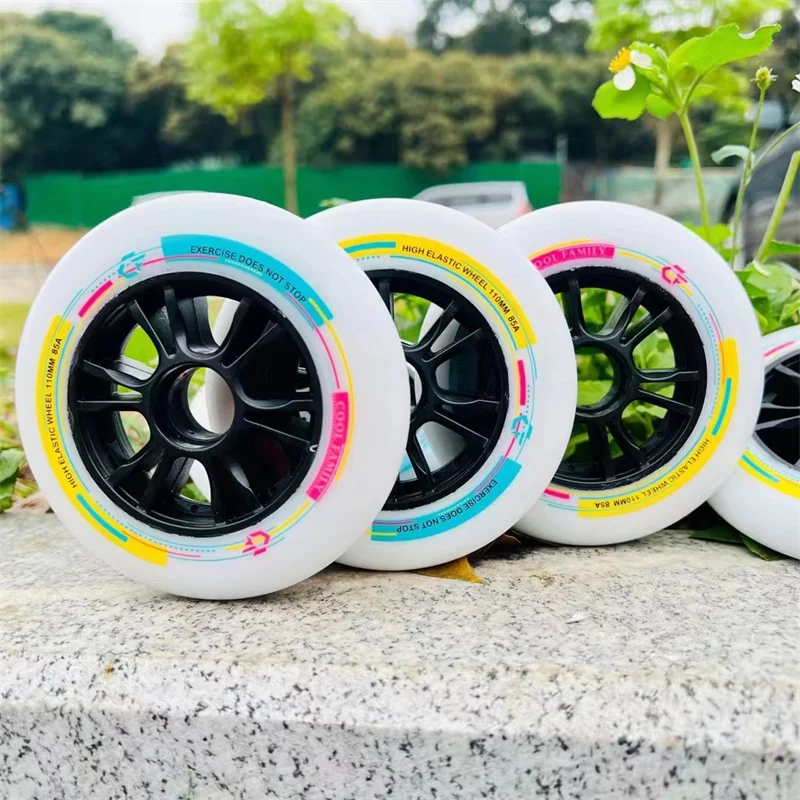 Inline Skates Wheel Speed Skate Wheels High Elastic 85A Indoor Track Race Rebound Grip Capacity Speed PU Tires 90mm 100mm 110mm