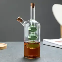 Oil and Vinegar Dispenser Glass, 2 in 1 Oil and Vinegar Bottle, Cruet Bottle