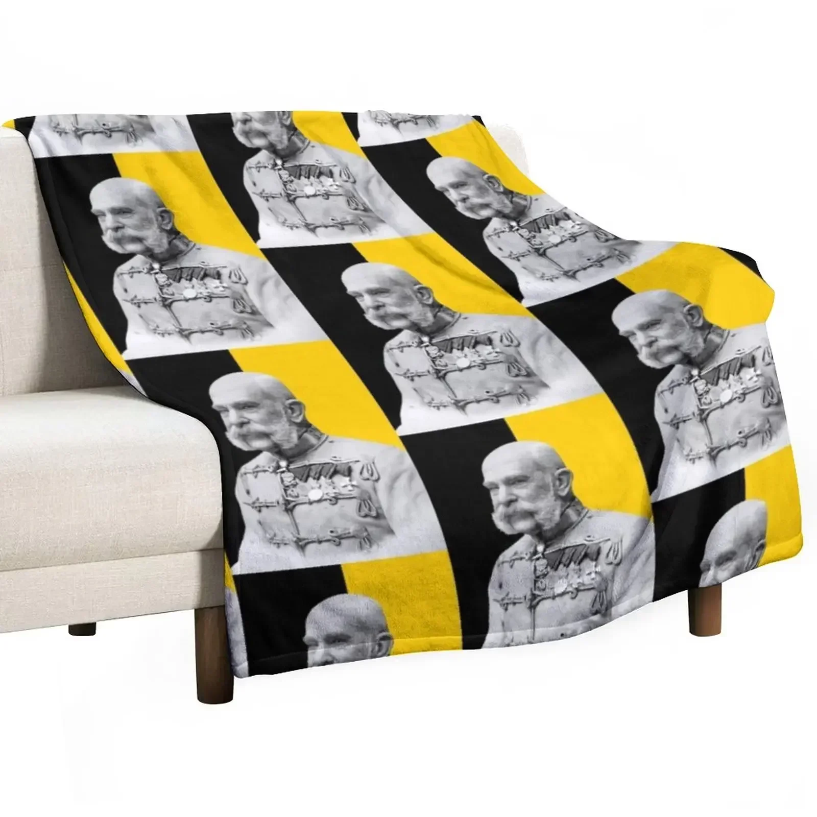 Franz Joseph I of Austria with Flag Throw Blanket Decorative Beds Sofa Soft Plush Plaid valentine gift ideas Blankets