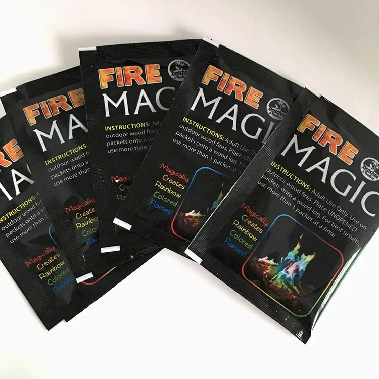 Juego de 5 piezas. Lote de llamas de colores, 15g, herramientas mágicas de supervivencia, juguetes místicos creativos, truco de magia pirotécnica, Camping, senderismo al aire libre