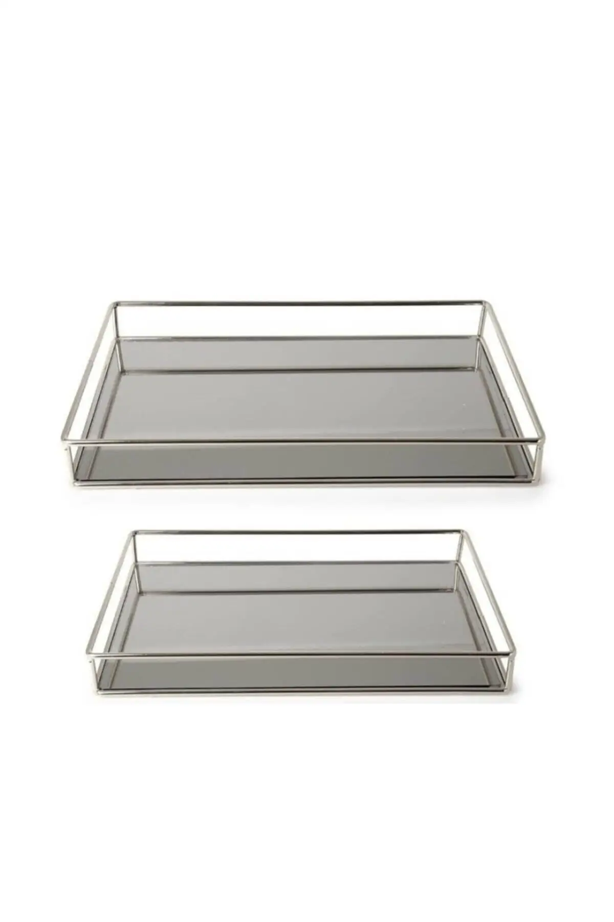 

2022 silver rectangular square mirrored promise and presentation tray luxury tray Tea tray