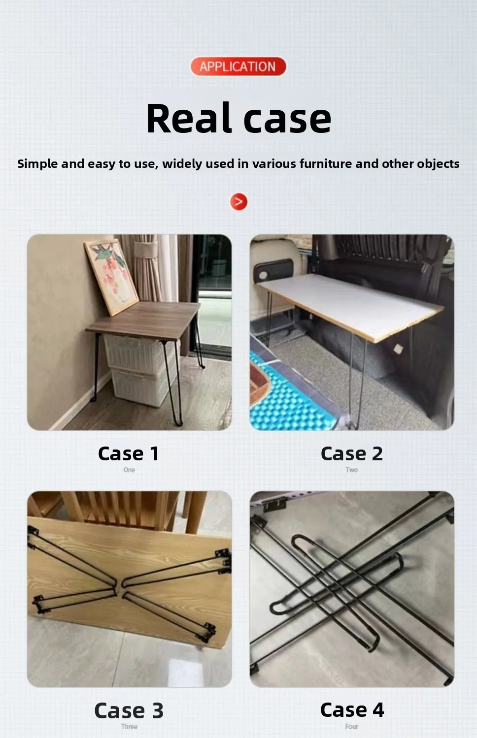 Foldable Table Legs Folding Desk Adjustable Furniture Collapsible Support Retractable Feet Fold Up Swivel Height Sofa Cabinet