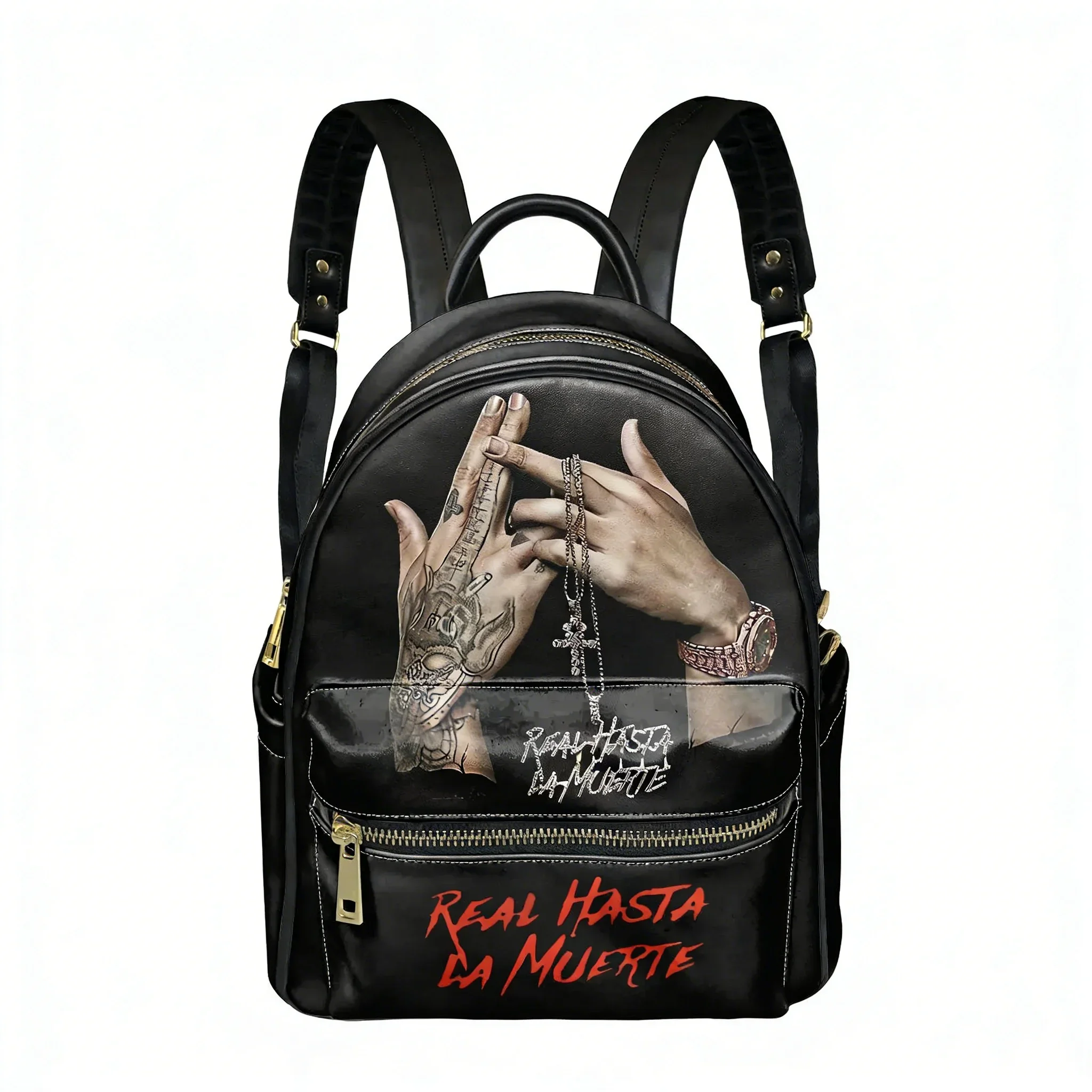 

Anuel AA Real Hasta la Muerte Backpack Womens Men Personalized Double Shoulder Bag Business Travel Bookbag Rucksack Gift Daypack
