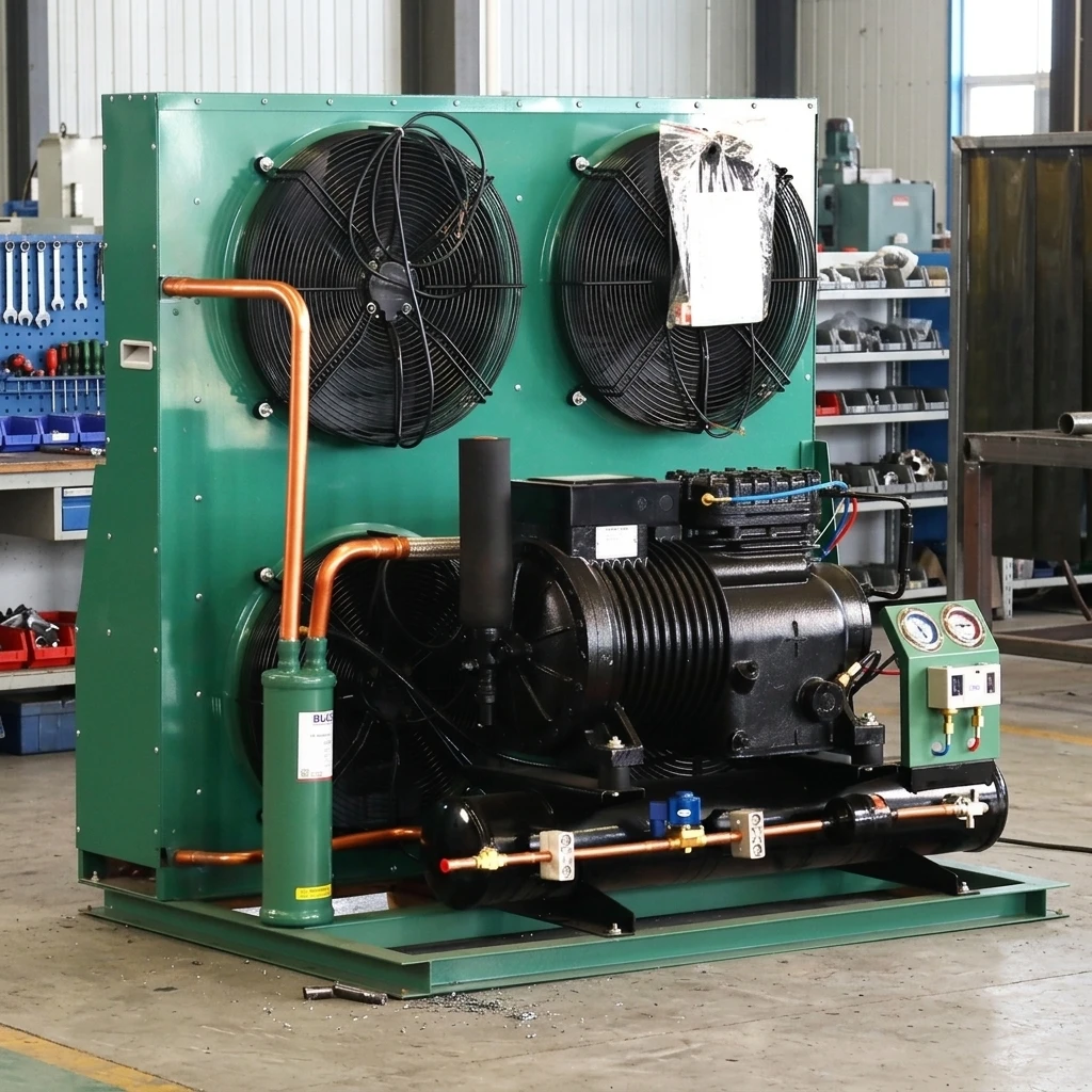 12HP Air Cooled Open Type Cold Storage Refrigeration Condensing Unit with Semi Hermetic Copeland Compressor Energy Saving Motor