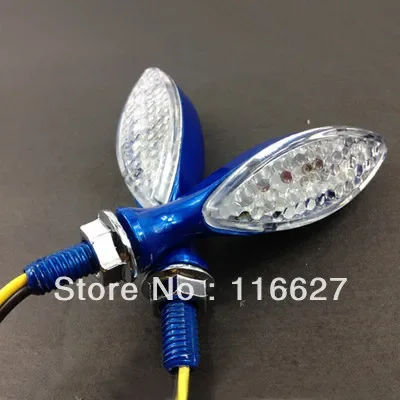 

blue Motorcycle LED STALK Turn Signal light indicator for suzuki yamaha honda Kawasaki Dirt Bike Dual Sport