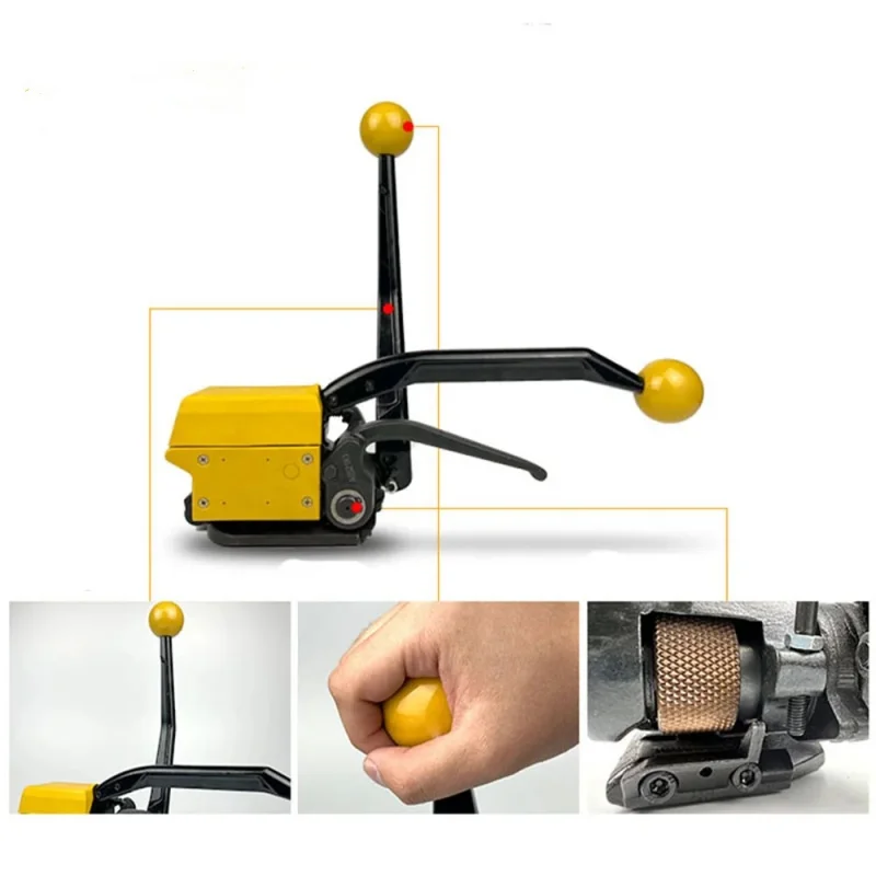 Steel Strapping Tool A333 Stainless Manual Belt Packaging Banding Machine Metal Buckle Packing Sealless Combination Tools