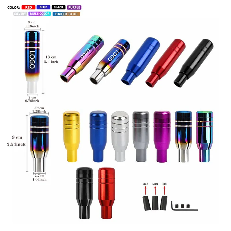 

Neo Chrome/Bluing＆Gilding 90MM/130MM Aluminum Gear Shift Knob Manual Transmission Shifter Lever Knob