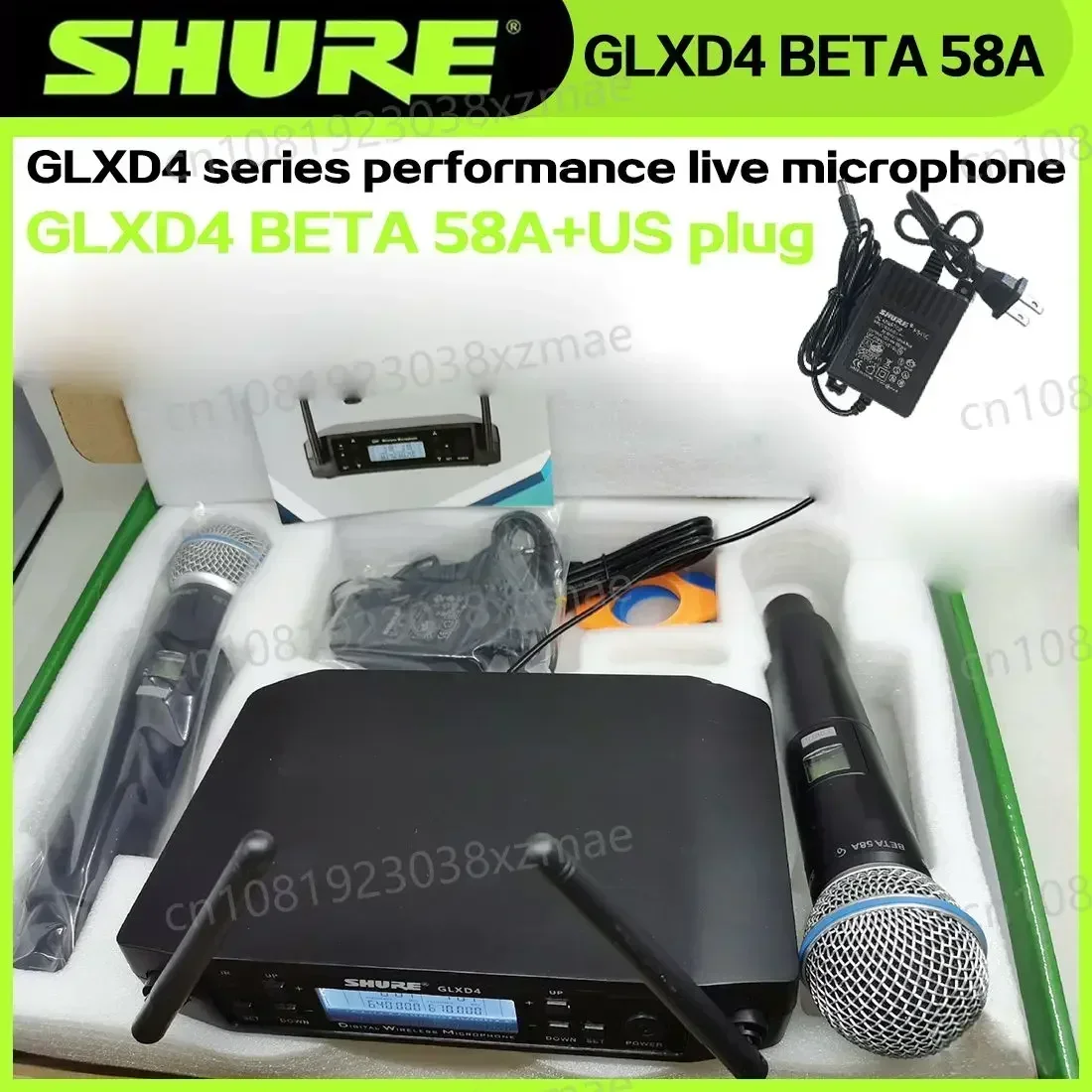 Shure GLXD4 Beta 58a Draadloze microfoon UHF Dynamisch Professioneel Spraakuitzending Feestpodium Zingen Handige spreektrompet