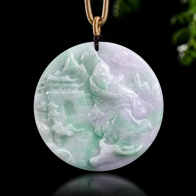 Authentic Myanmar A-grade Purple Jade Spring Color Qi Donglai Ice Seed Pendant Unisex Jadeite Pendant For Jewelry Drop Shipping
