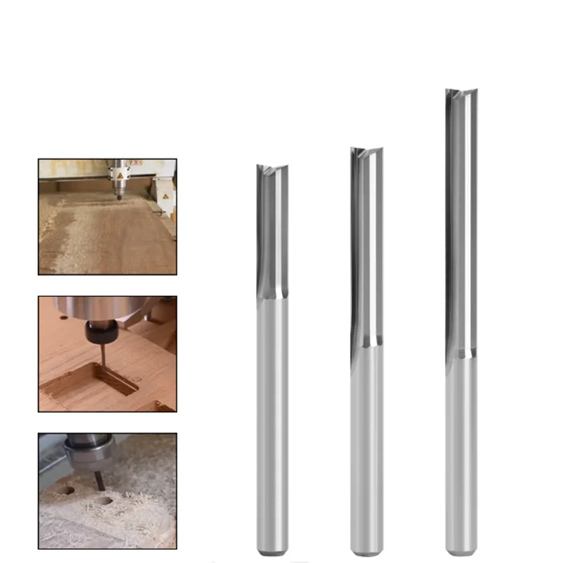 Imagem -05 - Slot Reto Fresa Carbide End Mill Mdf Plástico Cortador de Madeira Cnc Machine Router Bit Haste Flauta 3.175 mm 10 Pcs