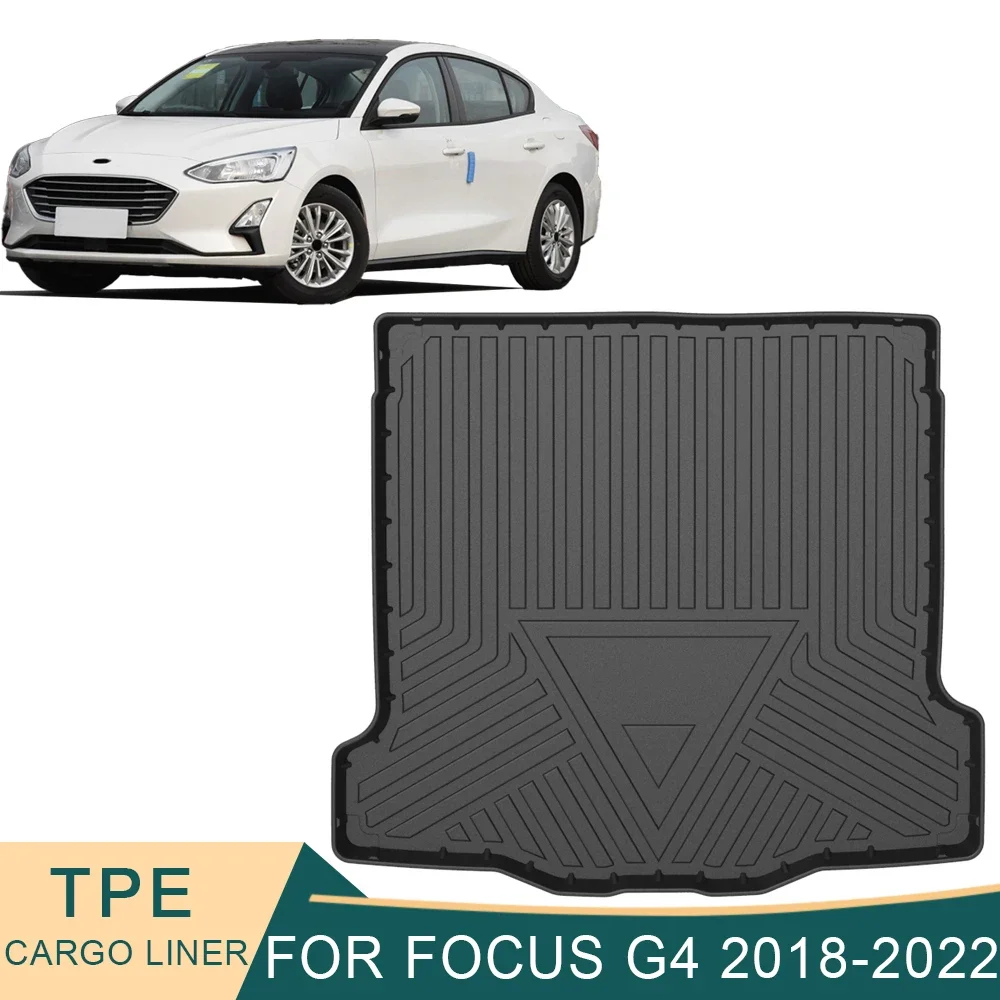 For Ford Focus G4 2018-2022 Sedan Auto Car Cargo Liner All-Weather TPE Non-slip Trunk Mats Boot Tray Carpet Interior Accessories