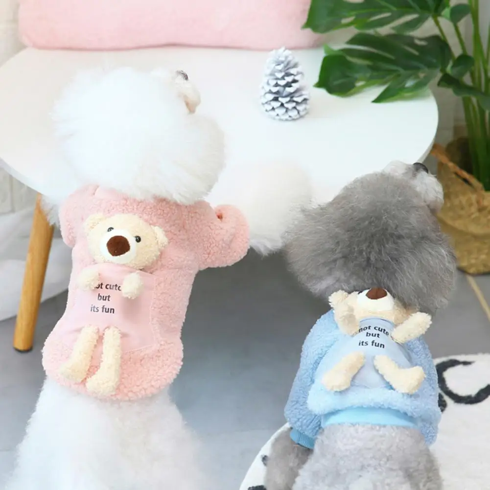 Lovely Pet Apparel Comfortable Round Neck Skin-friendly Pet Dogs Sweatshirt Costume with Plush Doll  Pet Shirt Cosplay