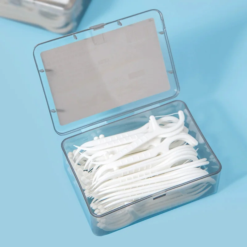 

50 Pieces,Disposable Plastic Toothpick Floss – High Tensile, Smooth, Cleans Interdental Residues, Portable