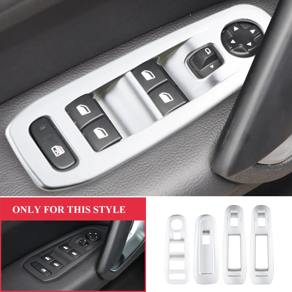 For Peugeot 308 308s 2014 - 2020 LHD Abs Car Door Window Lifter Glass Decorative Sticker Switch Panel Cover Sticker 4pcs