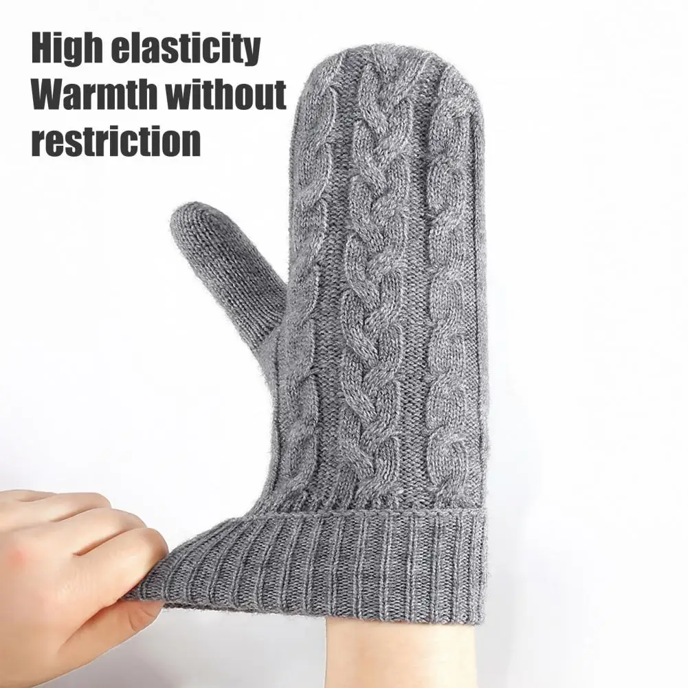 

Comfortable Fit Gloves Windproof Gloves Winter Thermal Knit Gloves for Men Double-layer Fleece Lined for Cycling for Hiking
