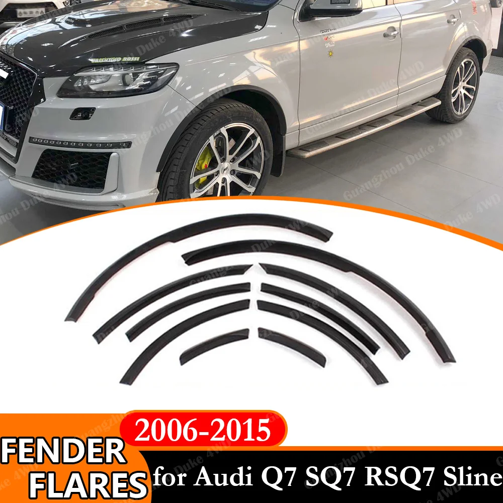 Car Wheel Arches Fender Flares For Audi Q7 RSQ7 Sline 2006-2015 Black Auto Wheel Wheel Flaps Moudling Trims Car Stickers