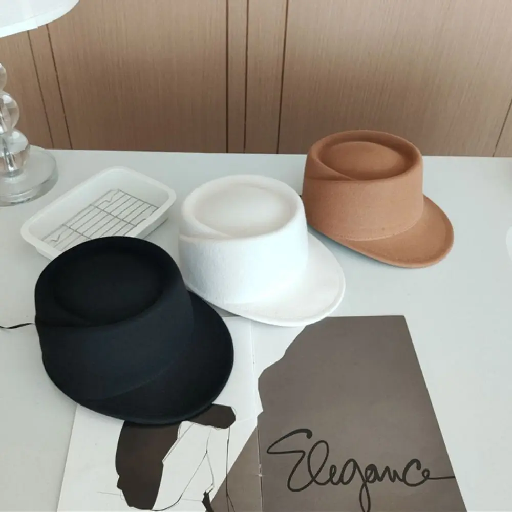 Trendy 100% Wool Top Hat for Women Warm Adjustable Wool Hat Charming Retro Equestrian Hat for Party