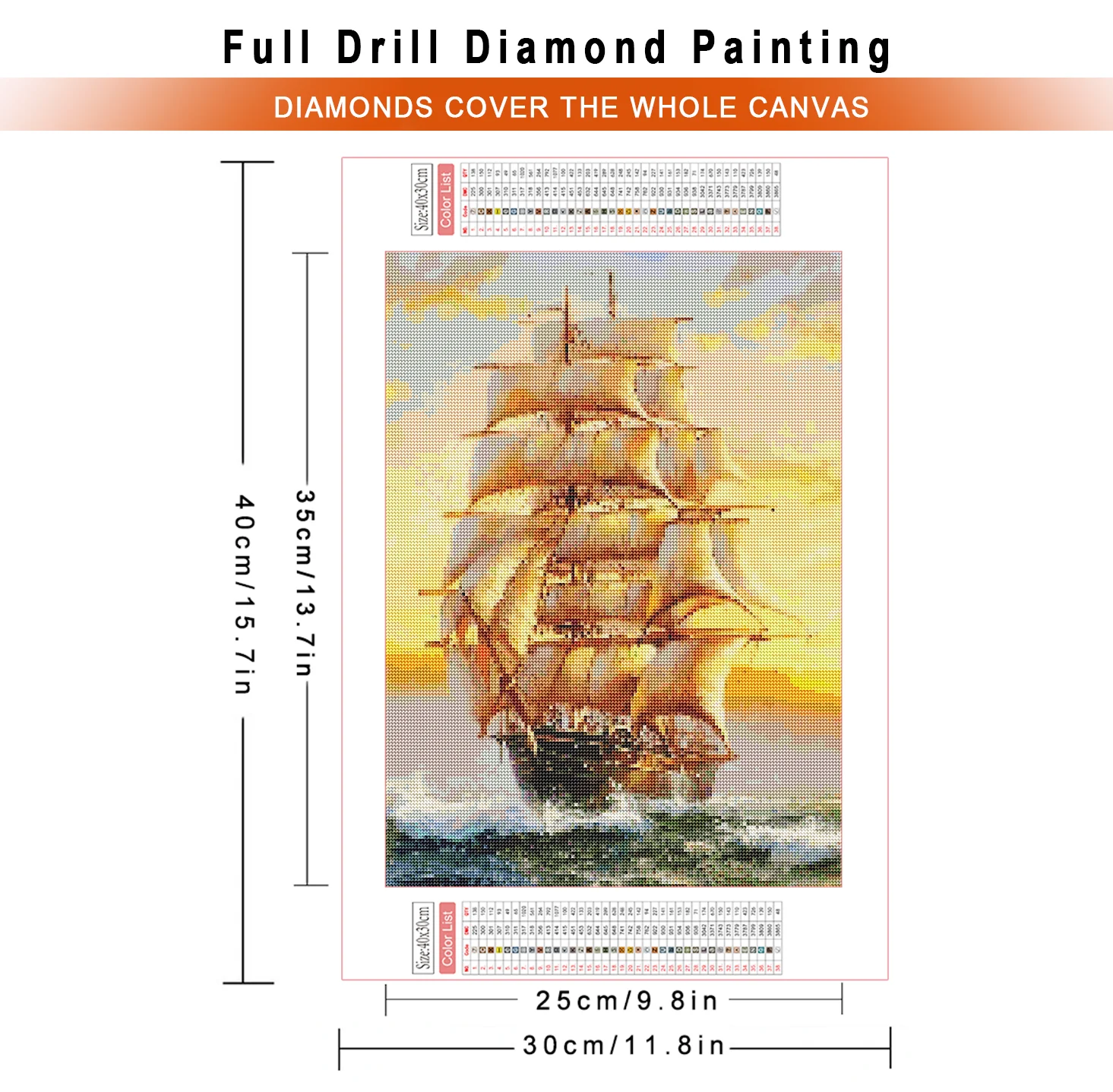 AZQSD Diamond Painting 5d Sunset Landscape Needlework Embroidery Sale Seaside Scenery Home Decor 30x40cm Full Kits Art