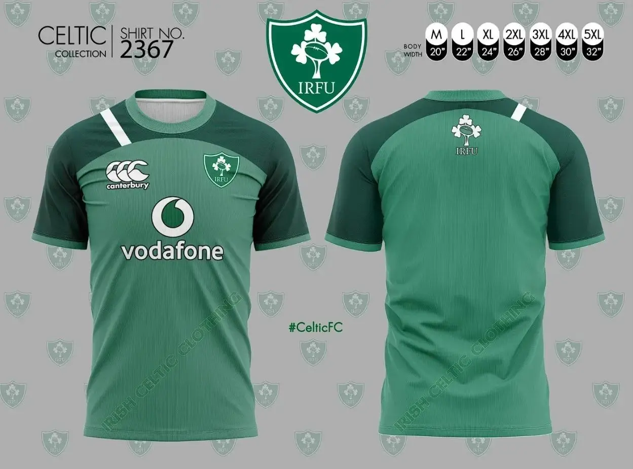 3D Printed Irish Olive Jersey Personalized T-shirt Quick Drying Round Neck Fashionable 2425 Sports Top for Adultschildren